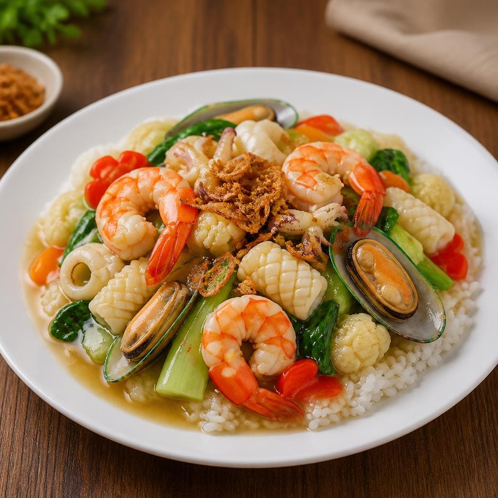 Bakmi Golek Nasi Capcay Seafood